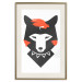 Poster Polite Fox - animal in a black warrior costume on a white background 122908 additionalThumb 19
