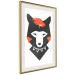 Poster Polite Fox - animal in a black warrior costume on a white background 122908 additionalThumb 2