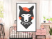 Poster Polite Fox - animal in a black warrior costume on a white background 122908 additionalThumb 5