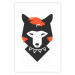 Poster Polite Fox - animal in a black warrior costume on a white background 122908 additionalThumb 25
