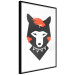 Poster Polite Fox - animal in a black warrior costume on a white background 122908 additionalThumb 13