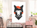 Poster Polite Fox - animal in a black warrior costume on a white background 122908 additionalThumb 2
