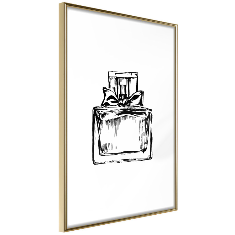 Wall Poster Scent of Luxury - black and white pattern of a glass perfume bottle with a ribbon 125108 additionalImage 6