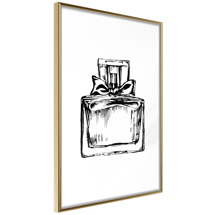 Wall Poster Scent of Luxury - black and white pattern of a glass perfume bottle with a ribbon 125108 additionalImage 12