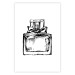 Wall Poster Scent of Luxury - black and white pattern of a glass perfume bottle with a ribbon 125108