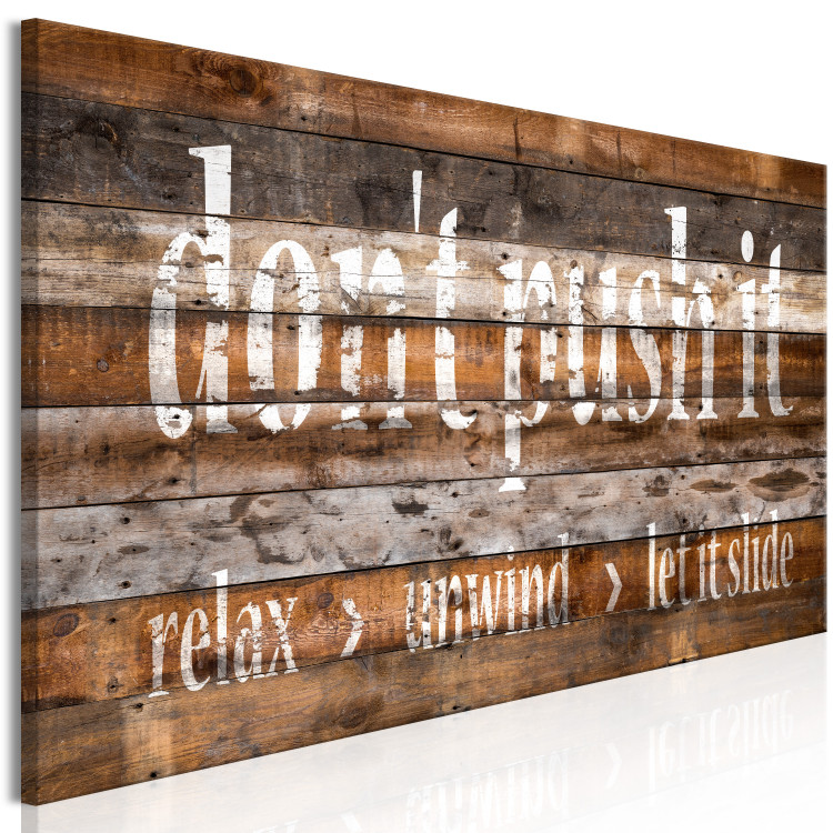 Canvas Wooden Board: Don't Push It (1 Part) Narrow 125808 additionalImage 2