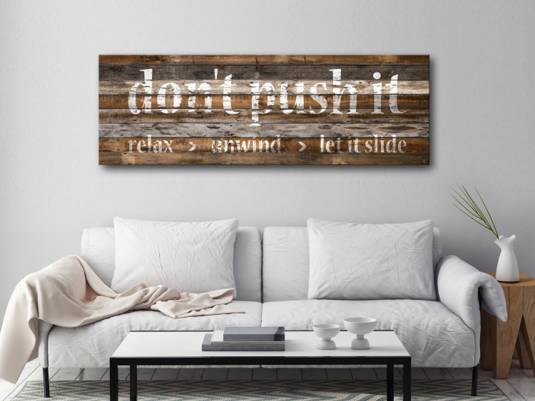 Canvas Wooden Board: Don't Push It (1 Part) Narrow 125808 additionalImage 3