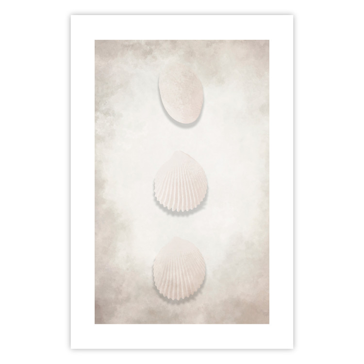 Wall Poster Ocean Wealth - landscape of white seashells on light sand background 127908 additionalImage 25