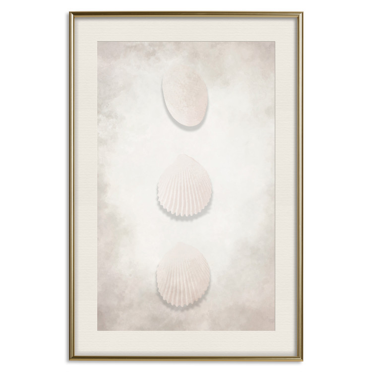 Wall Poster Ocean Wealth - landscape of white seashells on light sand background 127908 additionalImage 20
