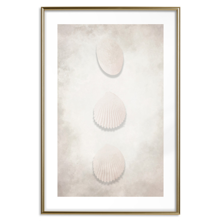 Wall Poster Ocean Wealth - landscape of white seashells on light sand background 127908 additionalImage 16