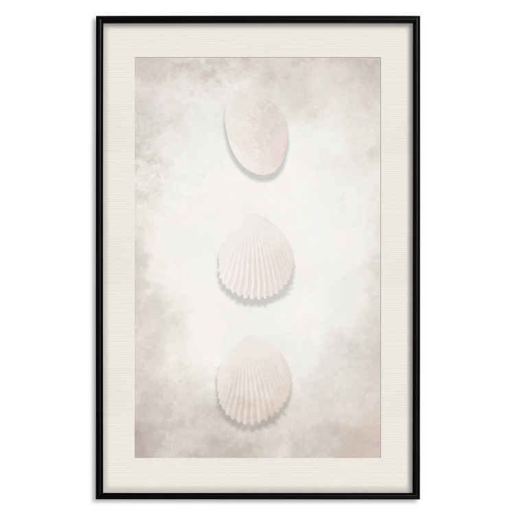 Wall Poster Ocean Wealth - landscape of white seashells on light sand background 127908 additionalImage 19
