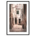 Poster Retro Alley - urban architecture of a stone alleyway in sepia tone 128608 additionalThumb 16