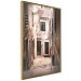 Poster Retro Alley - urban architecture of a stone alleyway in sepia tone 128608 additionalThumb 12