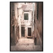 Poster Retro Alley - urban architecture of a stone alleyway in sepia tone 128608 additionalThumb 15