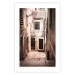 Poster Retro Alley - urban architecture of a stone alleyway in sepia tone 128608 additionalThumb 18