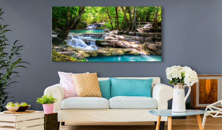 Large canvas print Nature: Forest Waterfall II [Large Format] 128708 additionalImage 6