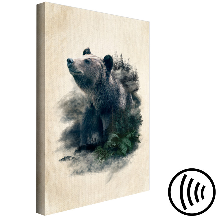 Canvas Art Print Bear Valley (1-piece) Vertical - animal emerging from the woods 130408 additionalImage 6