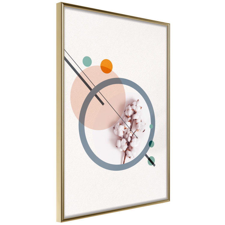 Wall Poster Geometric Cotton - plant among circles and lines in an abstract style 131808 additionalImage 12