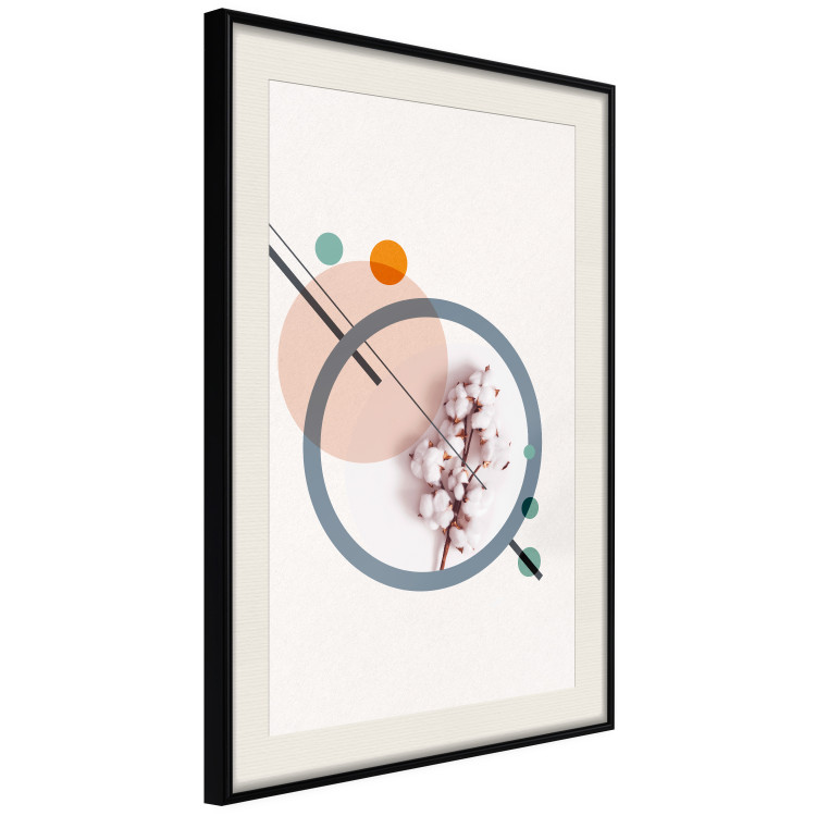 Wall Poster Geometric Cotton - plant among circles and lines in an abstract style 131808 additionalImage 2