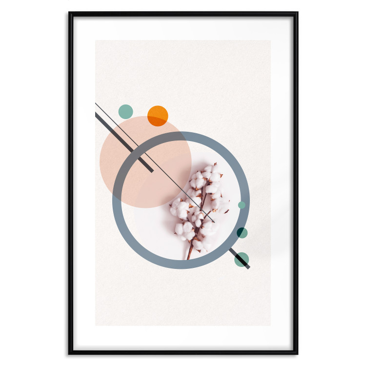 Wall Poster Geometric Cotton - plant among circles and lines in an abstract style 131808 additionalImage 15