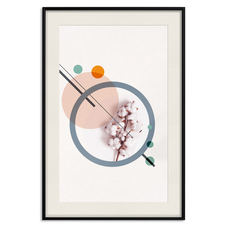 Wall Poster Geometric Cotton - plant among circles and lines in an abstract style 131808 additionalImage 19