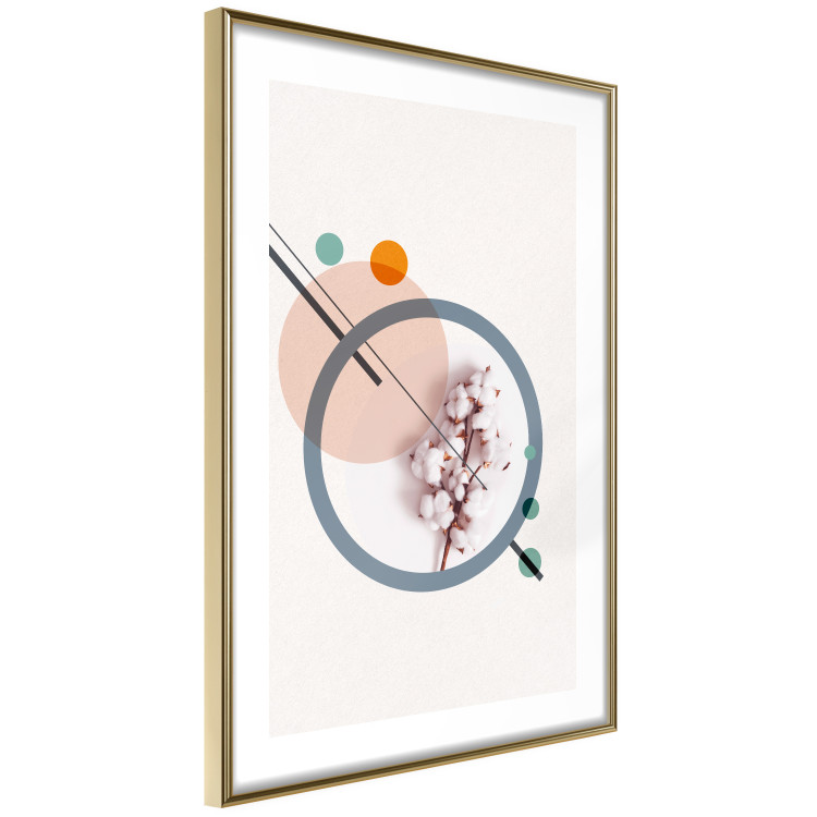 Wall Poster Geometric Cotton - plant among circles and lines in an abstract style 131808 additionalImage 9