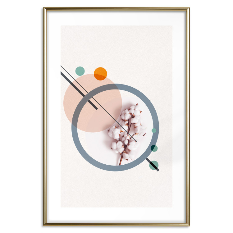 Wall Poster Geometric Cotton - plant among circles and lines in an abstract style 131808 additionalImage 16