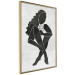 Poster Seated Figure - black silhouette of a seated woman on a gray background 134208 additionalThumb 12