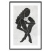 Poster Seated Figure - black silhouette of a seated woman on a gray background 134208 additionalThumb 15