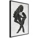 Poster Seated Figure - black silhouette of a seated woman on a gray background 134208 additionalThumb 11