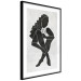 Poster Seated Figure - black silhouette of a seated woman on a gray background 134208 additionalThumb 6