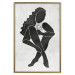 Poster Seated Figure - black silhouette of a seated woman on a gray background 134208 additionalThumb 17