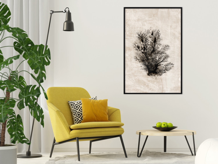 Poster Oceanic Flora - black plant composition on a beige textured background 134508 additionalImage 4