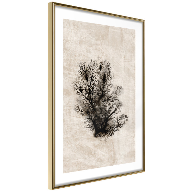 Poster Oceanic Flora - black plant composition on a beige textured background 134508 additionalImage 7