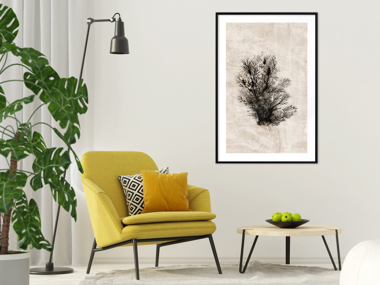 Poster Oceanic Flora - black plant composition on a beige textured background 134508 additionalImage 14