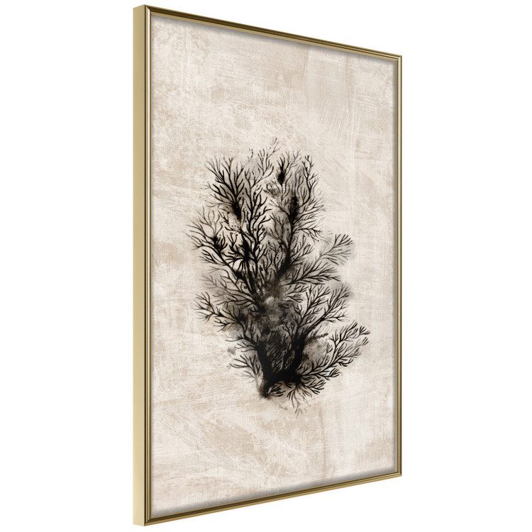 Poster Oceanic Flora - black plant composition on a beige textured background 134508 additionalImage 14