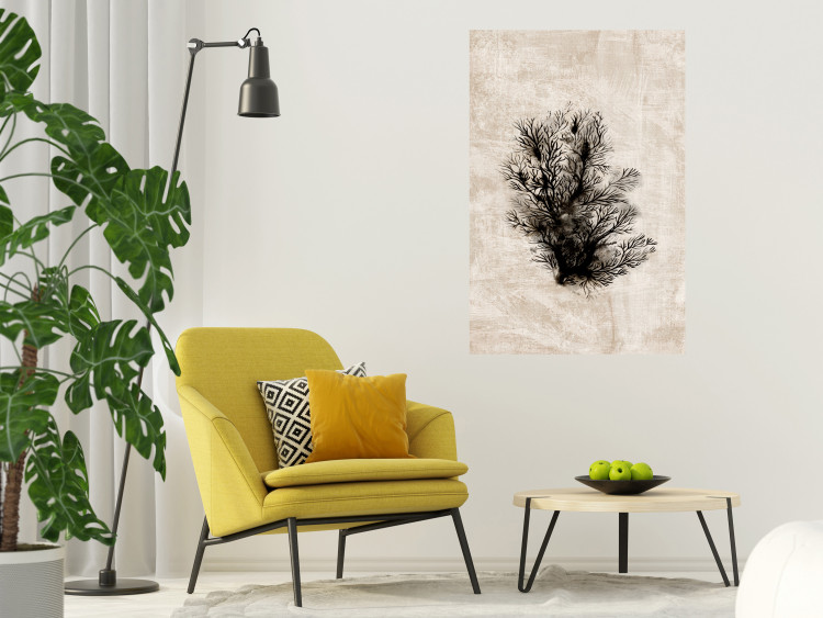 Poster Oceanic Flora - black plant composition on a beige textured background 134508 additionalImage 4