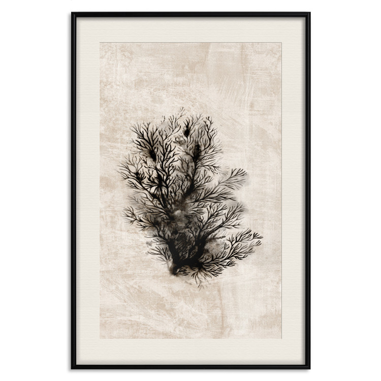 Poster Oceanic Flora - black plant composition on a beige textured background 134508 additionalImage 19