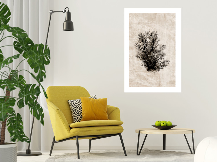Poster Oceanic Flora - black plant composition on a beige textured background 134508 additionalImage 3