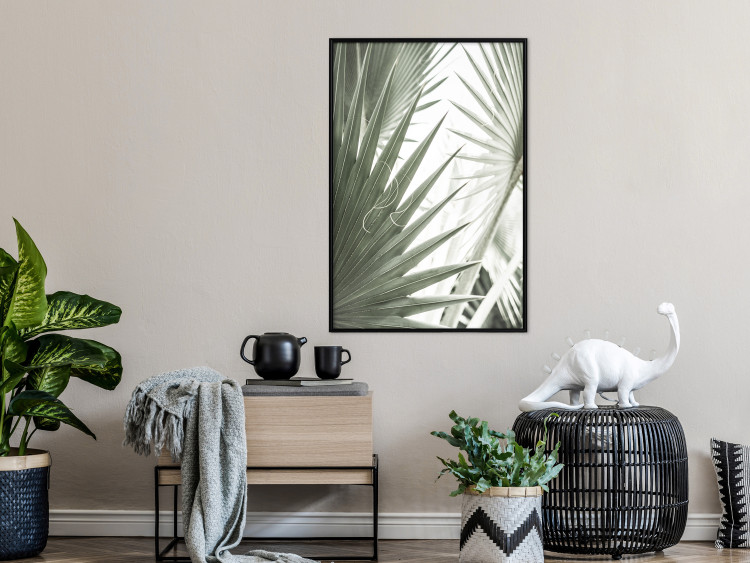 Wall Poster Great Brilliance - tropical composition of green leaves on a light background 135308 additionalImage 7