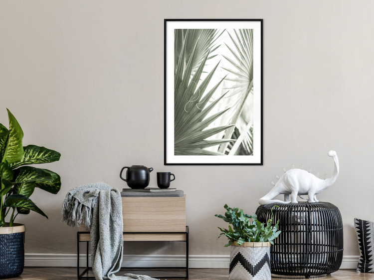 Wall Poster Great Brilliance - tropical composition of green leaves on a light background 135308 additionalImage 6