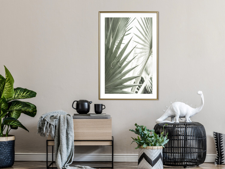 Wall Poster Great Brilliance - tropical composition of green leaves on a light background 135308 additionalImage 5