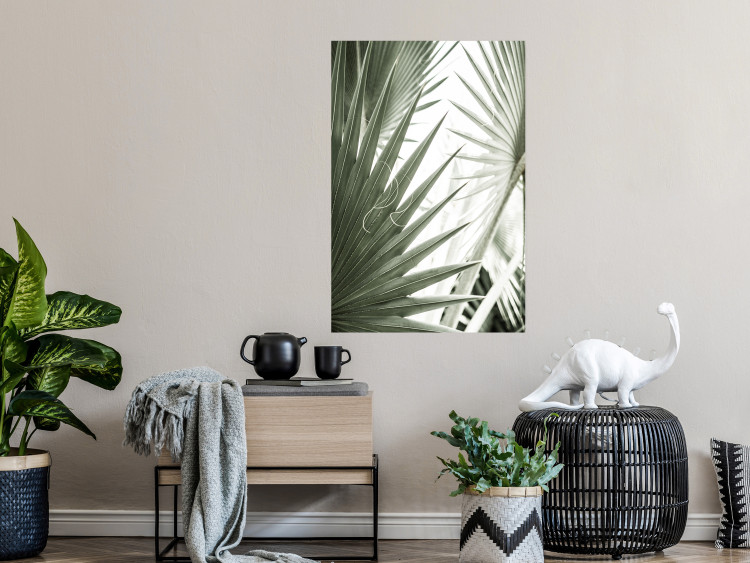 Wall Poster Great Brilliance - tropical composition of green leaves on a light background 135308 additionalImage 27