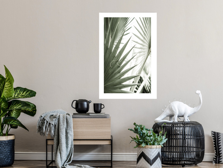 Wall Poster Great Brilliance - tropical composition of green leaves on a light background 135308 additionalImage 12