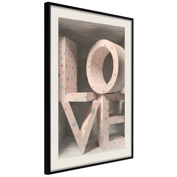 Poster Love in Hearts - texts in heart shapes with 3D effect on a light background 135508 additionalImage 15