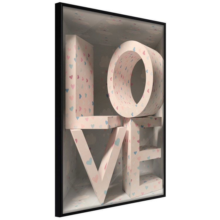 Poster Love in Hearts - texts in heart shapes with 3D effect on a light background 135508 additionalImage 18