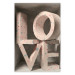 Poster Love in Hearts - texts in heart shapes with 3D effect on a light background 135508