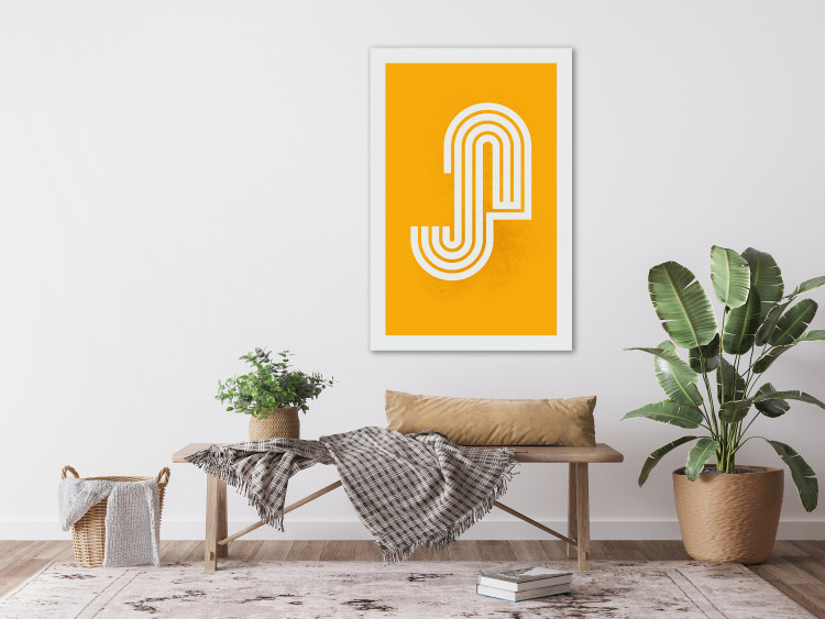 Canvas Print Graphic portal - minimalist fashionable pattern on an orange background from the Nordic Power collection 135608 additionalImage 3