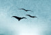 Canvas Print Three birds on the evening sky - landscape with dark clouds 136008 additionalThumb 4