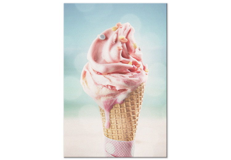 Canvas Print Taste of Summer (1-piece) - still life against a blurred beach and sea 144108